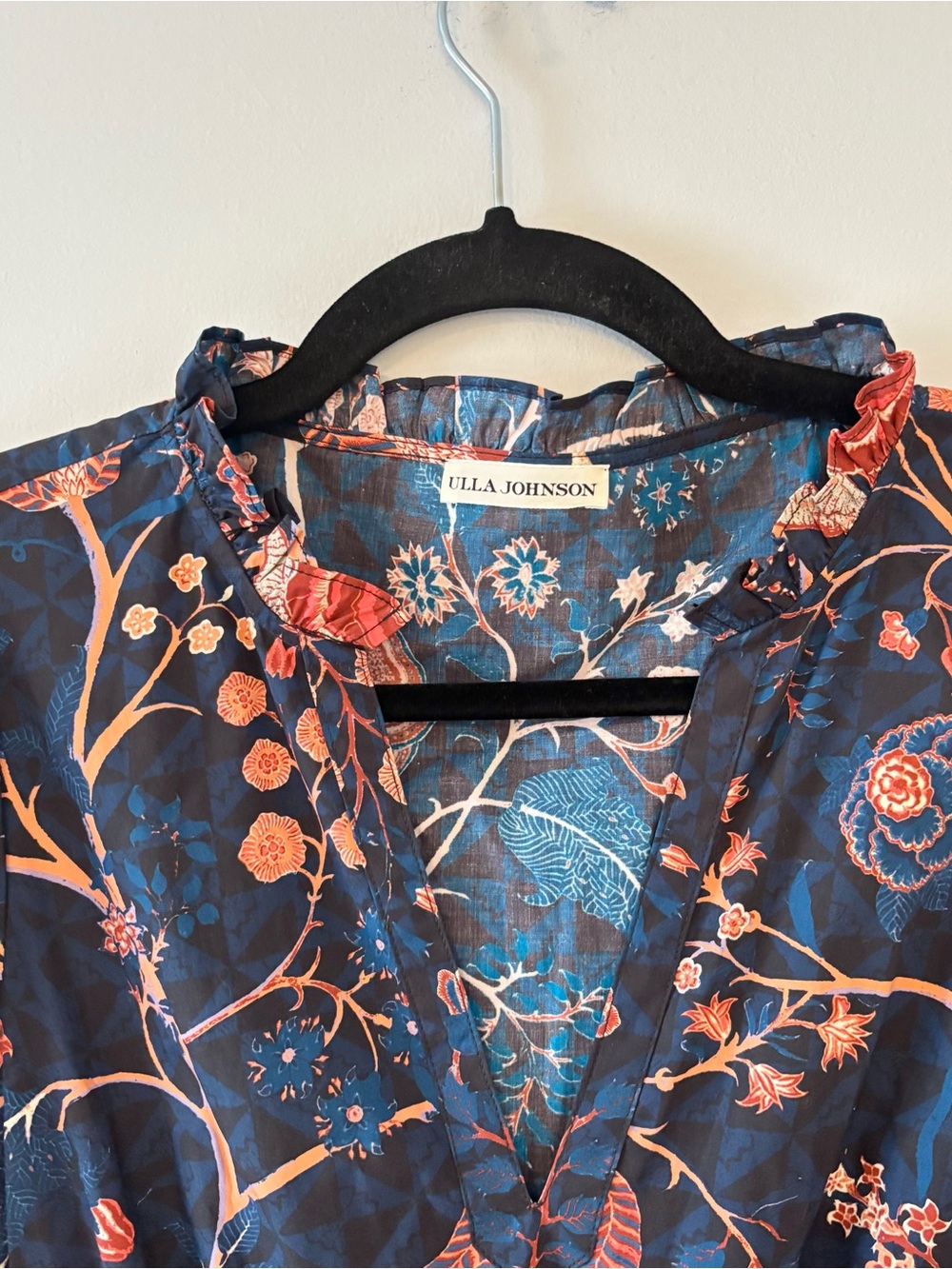 Ulla Johnson Nanette Midi Dress in Moonlight Long Sleeve Tiered Floral Print - Picture 4 of 7